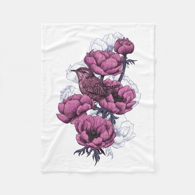 Wren-Bouquet Fleecedecke (Vorderseite)