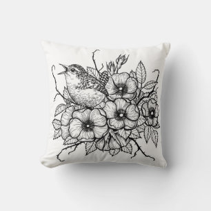 Wren-Bouquet Kissen