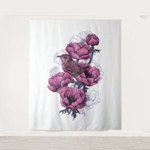 Wren-Bouquet Wandteppich