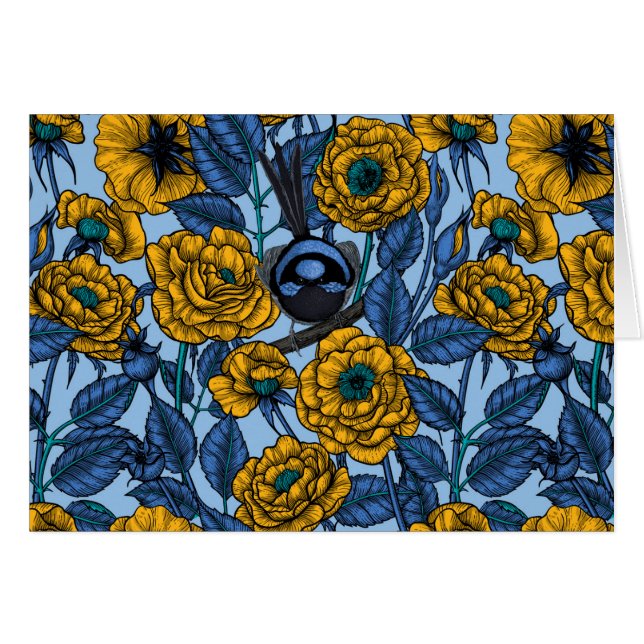 Wren in den Rose (Vorderseite (Horizontal))