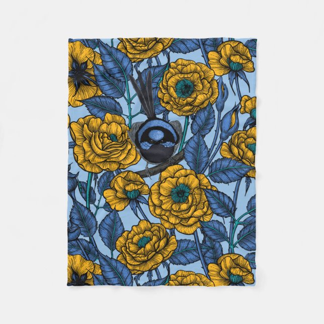 Wren in den Rose Fleecedecke (Vorderseite)