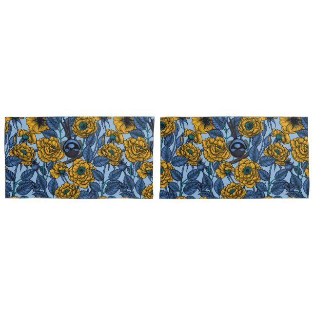 Wren in den Rose Kissenbezug (Vorderseite-Set)