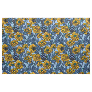 Wren in den Rose Stoff