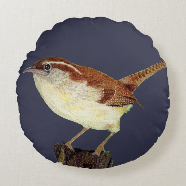 Wren Rundes Kissen (Vorderseite)