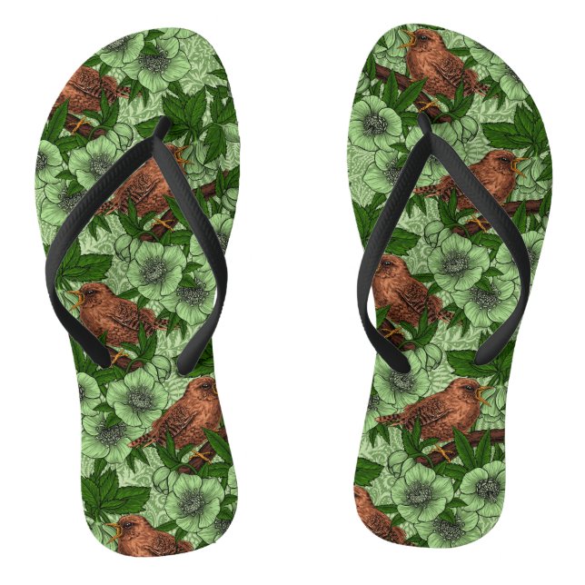Wren und Hellebore, hellgrün Flip Flops (Fußbett)