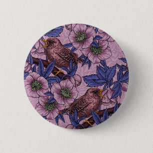 Wren und Hellebore, Rosa und ViolettWren und Helle Button