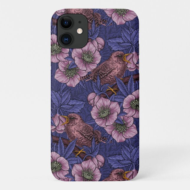 Wren und Hellebore, violett und rosa Case-Mate iPhone Hülle (Rückseite)