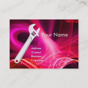 WRENCH METAL MECHANICES,PLUMBERS Monogramm Visitenkarte