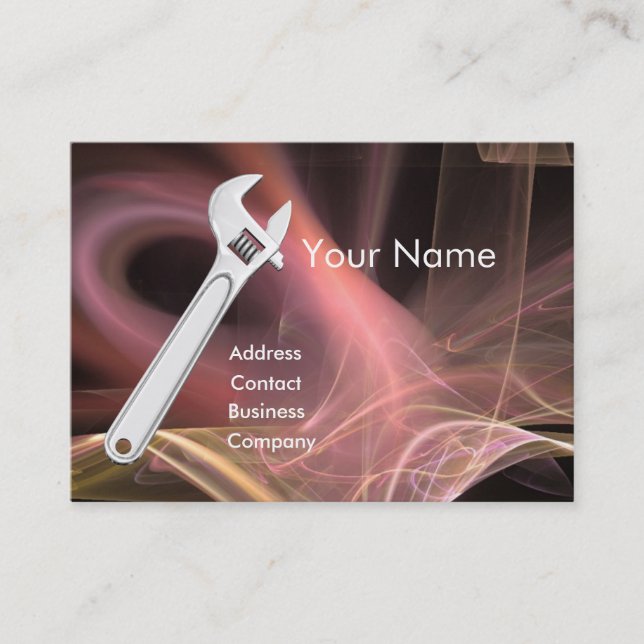 WRENCH METAL MECHANICES,PLUMBERS Monogramm Visitenkarte (Vorderseite)