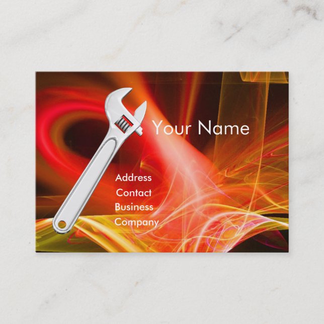 WRENCH METAL MECHANICES,PLUMBERS Monogramm Visitenkarte (Vorderseite)