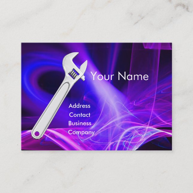 WRENCH METAL MECHANICES,PLUMBERS Monogramm Visitenkarte (Vorderseite)