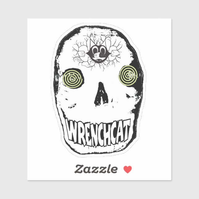 Wrenchcat Skully Sticker (Blatt)