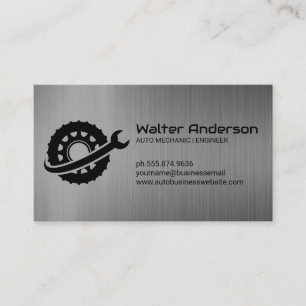 Wrenches Tire Logo   Metallischer Hintergrund Visitenkarte