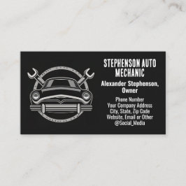 Wrenches Vintage Car Auto Mechanik Visitenkarte