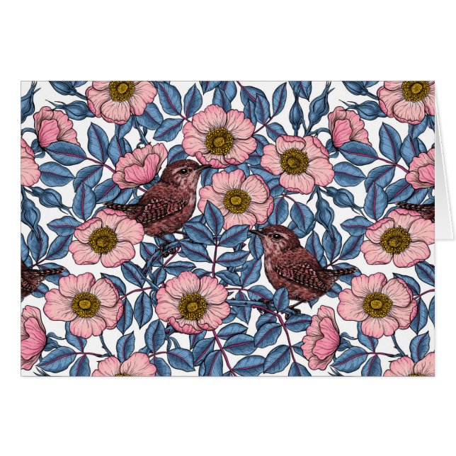 Wrens in den Rose (Vorderseite (Horizontal))