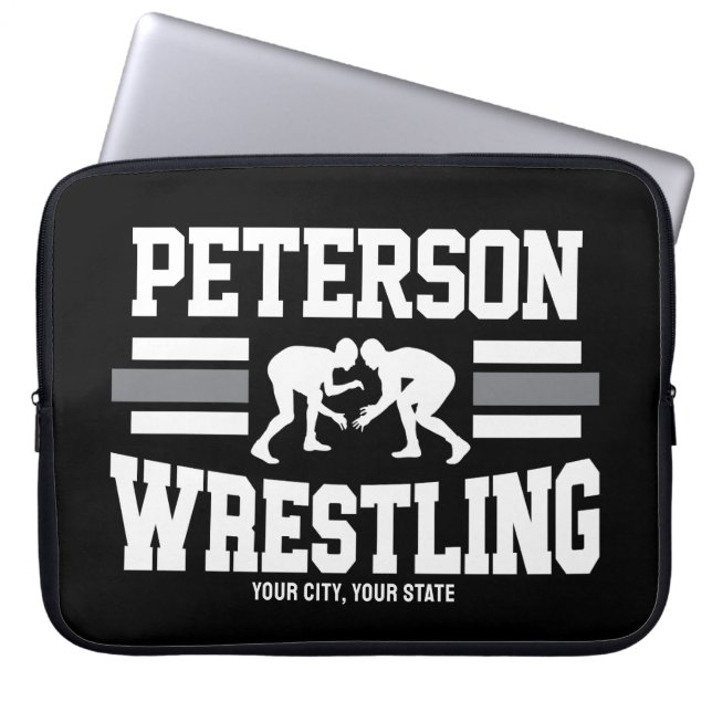 Wrestler ADNAME School Athlete Wrestling Team Laptopschutzhülle (Vorderseite)