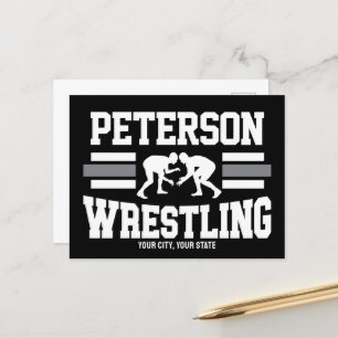 Wrestler ADNAME School Athlete Wrestling Team Postkarte