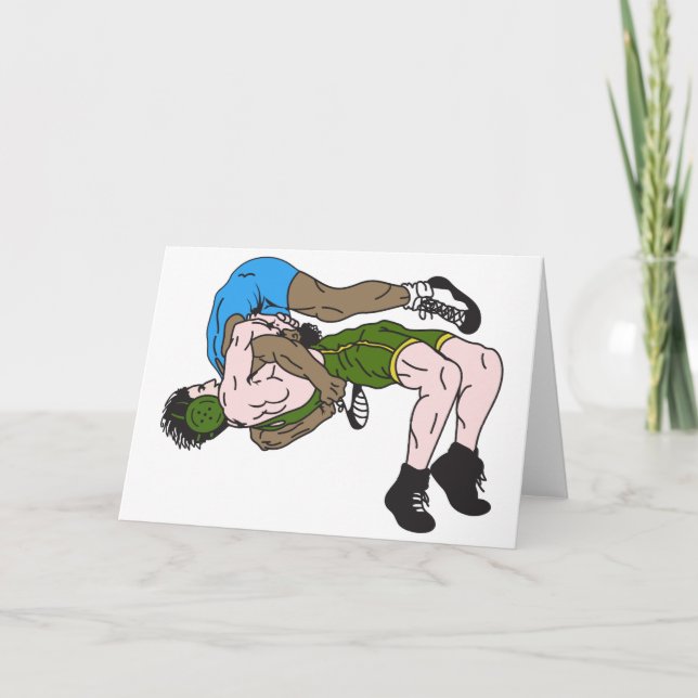 Wrestler Feiertagskarte (Vorderseite)