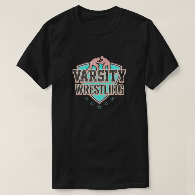 Wrestler Gift Varsity Wrestling Team Geschenk T-Shirt (Design vorne)