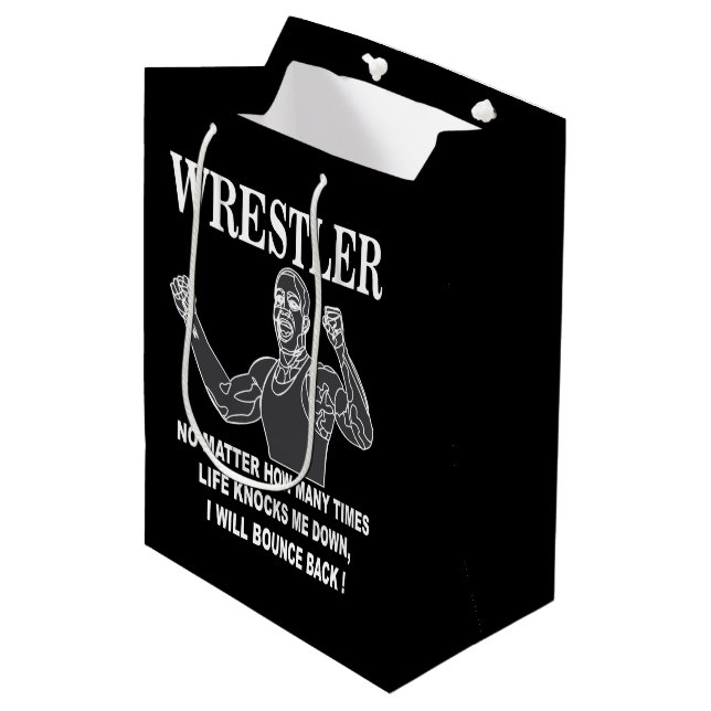 Wrestler Inspiration Wrestling Mittlere Geschenktüte (Vorderseite Schrägansicht)