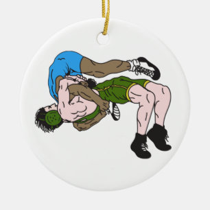 Wrestler Keramik Ornament