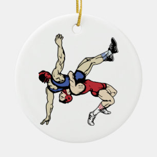 Wrestler Keramik Ornament