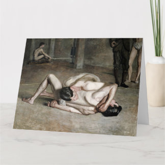 Wrestler-Kunst-Grußkarte Karte