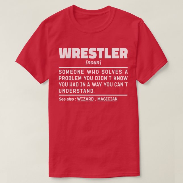 Wrestler Noun Definition Wrestling Lover Funny T-Shirt (Design vorne)