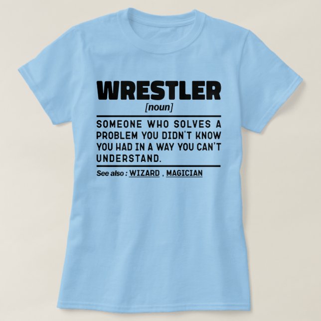 Wrestler Noun Definition Wrestling Lover Funny T-Shirt (Design vorne)