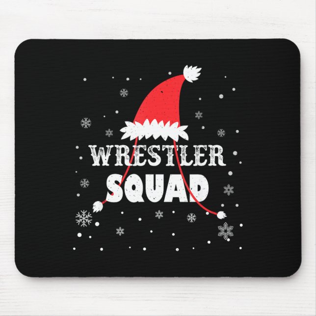 Wrestler Squad Christmas Wrestling Matching Xmas  Mousepad (Vorne)