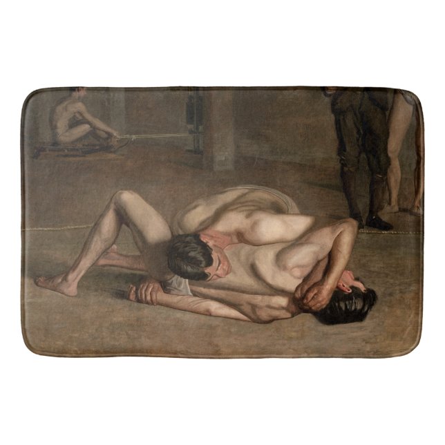 Wrestler (von Thomas Eakins) Badematte (Vorderseite)