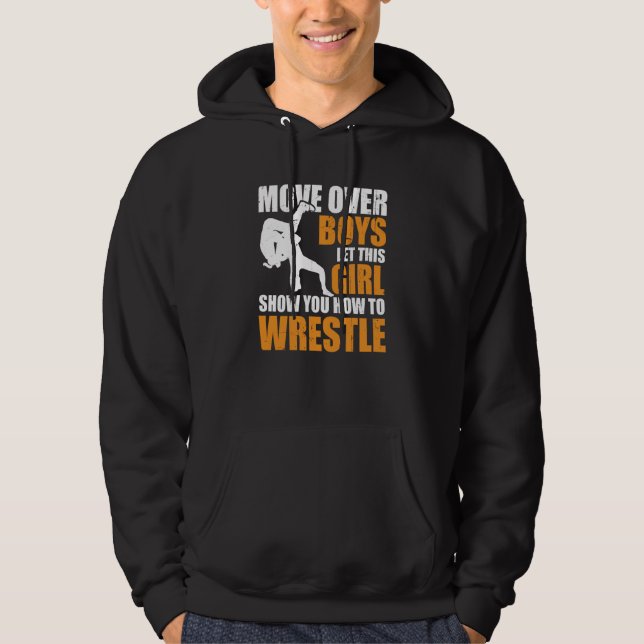 Wrestler Wrestle Move Over Boys Wrestling Hoodie (Vorderseite)