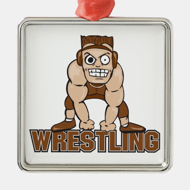 Wrestler-Wrestling Ornament Aus Metall (Vorne)