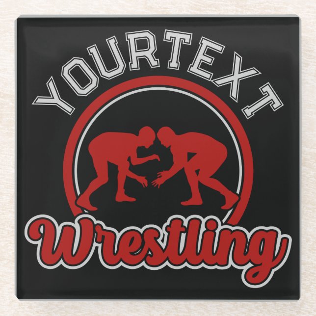 Wrestling ADD NAME Grapple Champion Team Player Glasuntersetzer (Vorderseite)