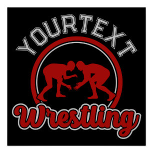 Wrestling ADD NAME Grapple Champion Team Player Poster