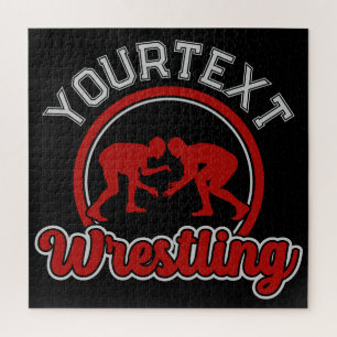 Wrestling ADD NAME Grapple Champion Team Player Puzzle
