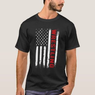 Wrestling American USA Flag Wrestling Men Boy Wres T-Shirt