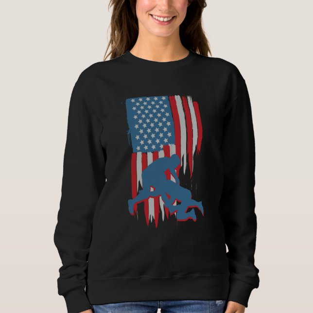 Wrestling American USA Flag Wrestling Wrestling Fa Sweatshirt (Vorderseite)