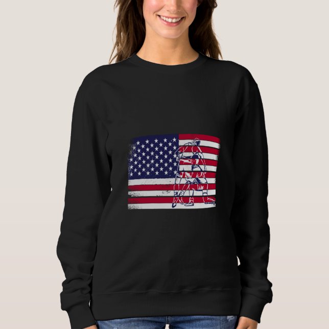 Wrestling American USA Flag Wrestling Wrestling Fa Sweatshirt (Vorderseite)