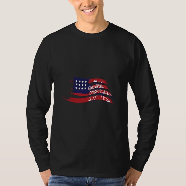Wrestling American USA Flag Wrestling Wrestling Fa T-Shirt (Vorderseite)
