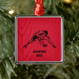 Wrestling auf der Weihnachtsmesse Ornament Aus Metall
