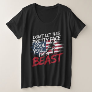 Wrestling Beast Design Große Größe T-Shirt