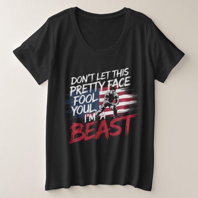 Wrestling Beast Design Große Größe T-Shirt (Design vorne)