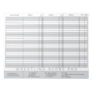 Wrestling-Bewertung Notepad Notizblock