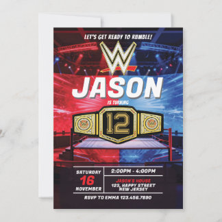 Wrestling Birthday Invitation Einladung