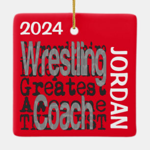 Wrestling Coach Extraordinaire CUSTOM Keramikornament
