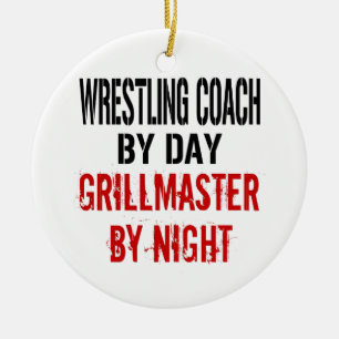 Wrestling Coach Grillmaster Keramik Ornament