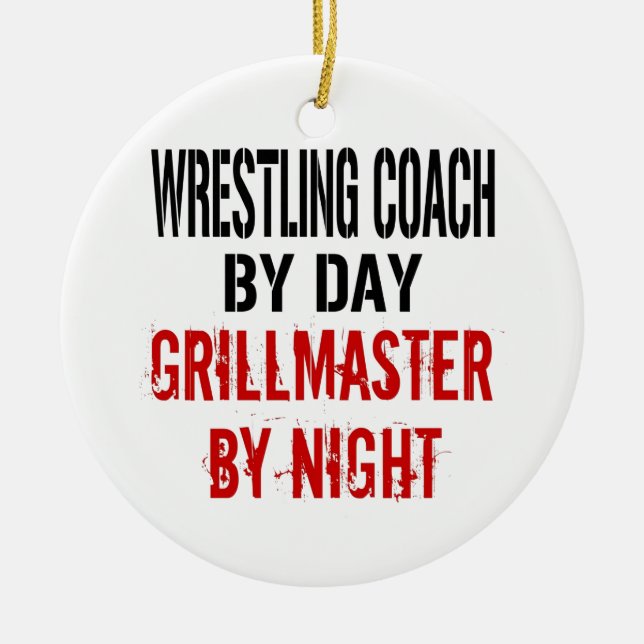 Wrestling Coach Grillmaster Keramik Ornament (Vorne)