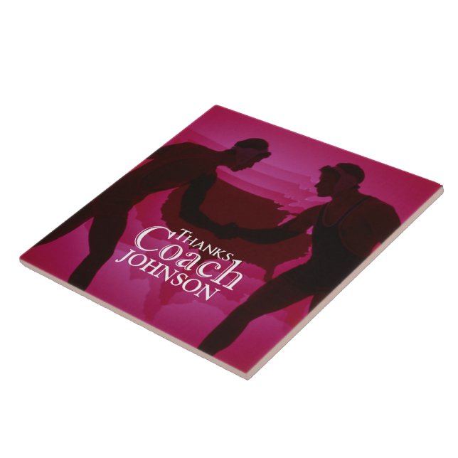 Wrestling dank Coach Silhouette Red Fliese (Seite)