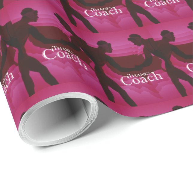 Wrestling dank Coach Silhouette Red Geschenkpapier (Rolleneckpunkt)